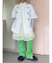 Marine life embroidery shirt/4457