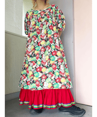 Apple print cotton dress/4550