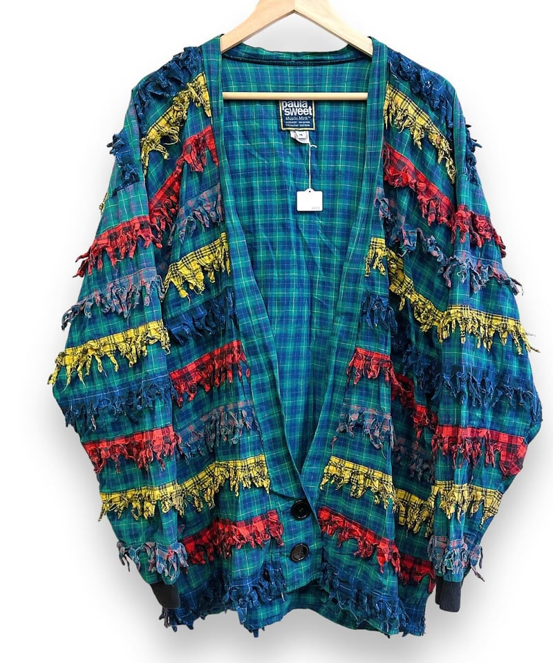 paula sweetカーディガン paula sweet フリンジ カーディガン 80s