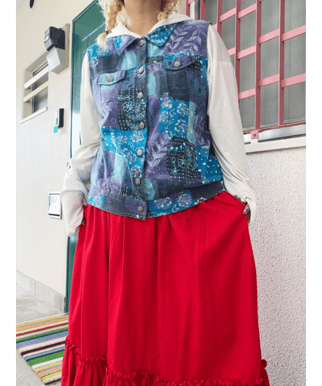 ethnic design vest/4569