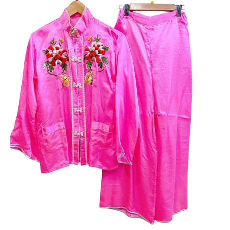 vintage silk china pajamas SETUP/2420