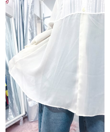 Natural off white sheer blouse/4532