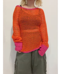 Mesh knit tops/4374