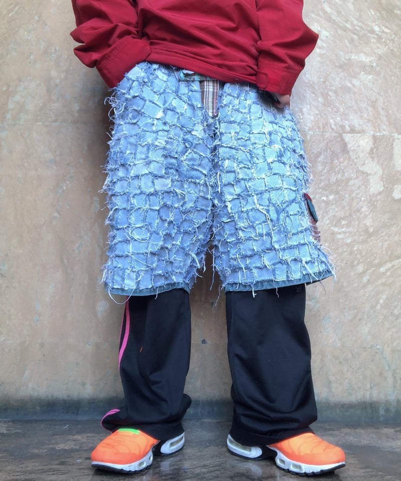 逆走(GYAKU＿SOU) クラストパッチワークBIGデニムパンツ | 古着