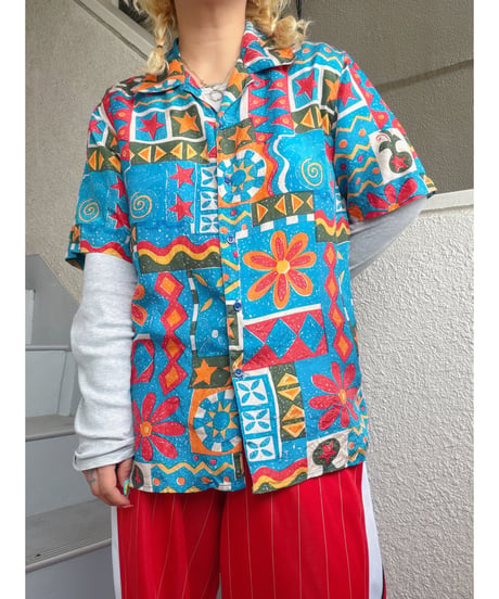 oriental design silk shirt/4459