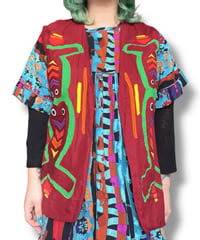 African hand applique vest/3716