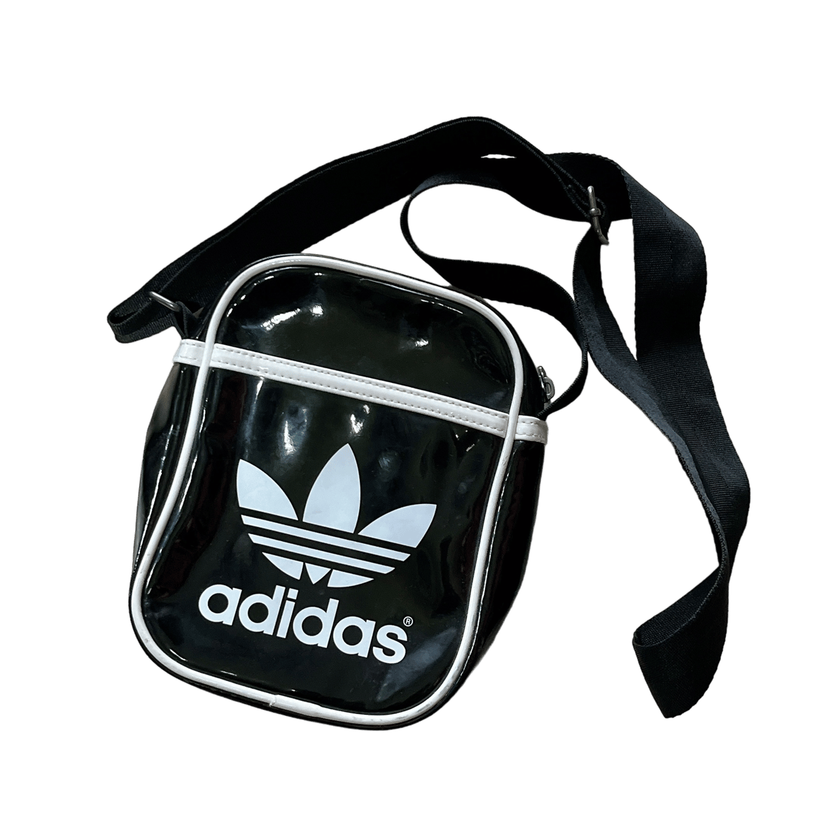 adidas エナメル ショルダーバッグ アディダス デサント ヴィンテージ adidasエナメルショルダーbag/127 | 古着と雑貨パンダ
