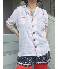 Heart print pajamas shirt/4474