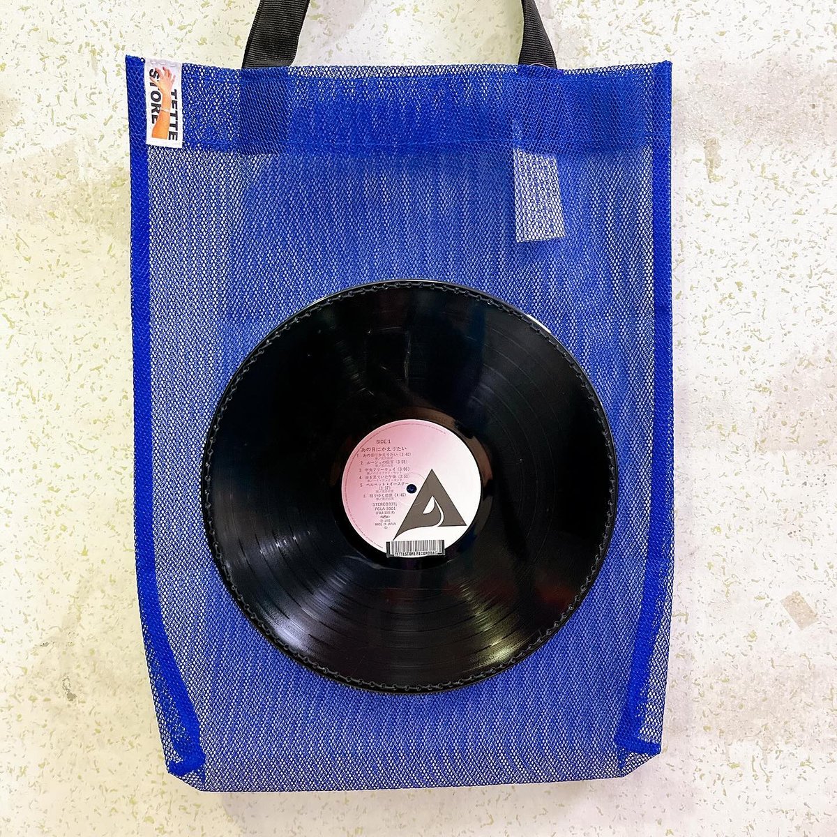 LPレコードバック LPレコードメッシュバック】/ブルー | 古着と雑貨パンダ