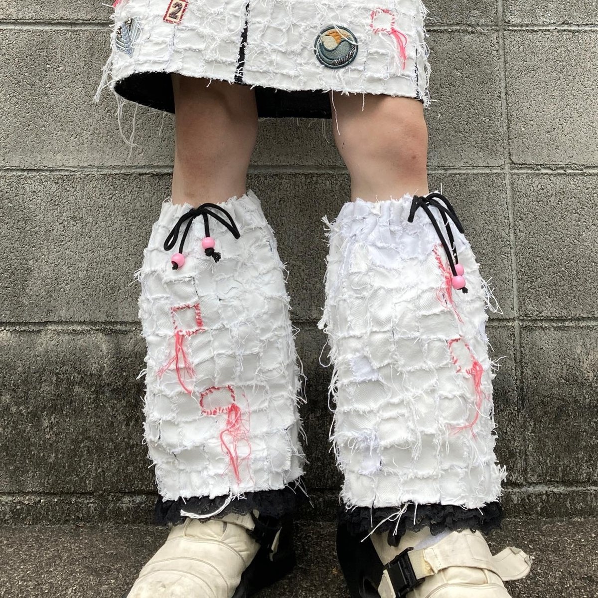 逆走(GYAKU‗SOU) ミニスカ&レッグウォーマーSET/white | 古着と雑貨パンダ 