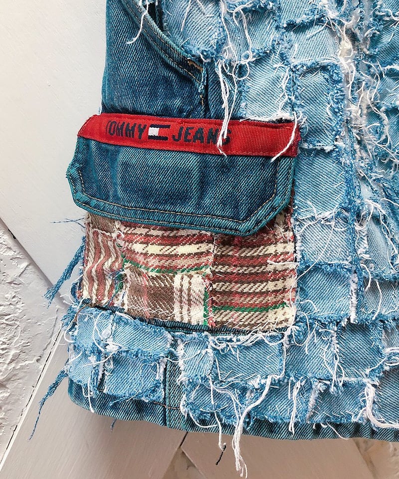 クラストパンツ ダメージ加工 パッチワーク ダメージ加工 クラッシュ パッチワーク[品番：RSCM0000857