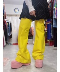 yellow zip flare pants/4312