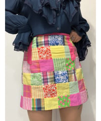 patchwork mini skirt/4272