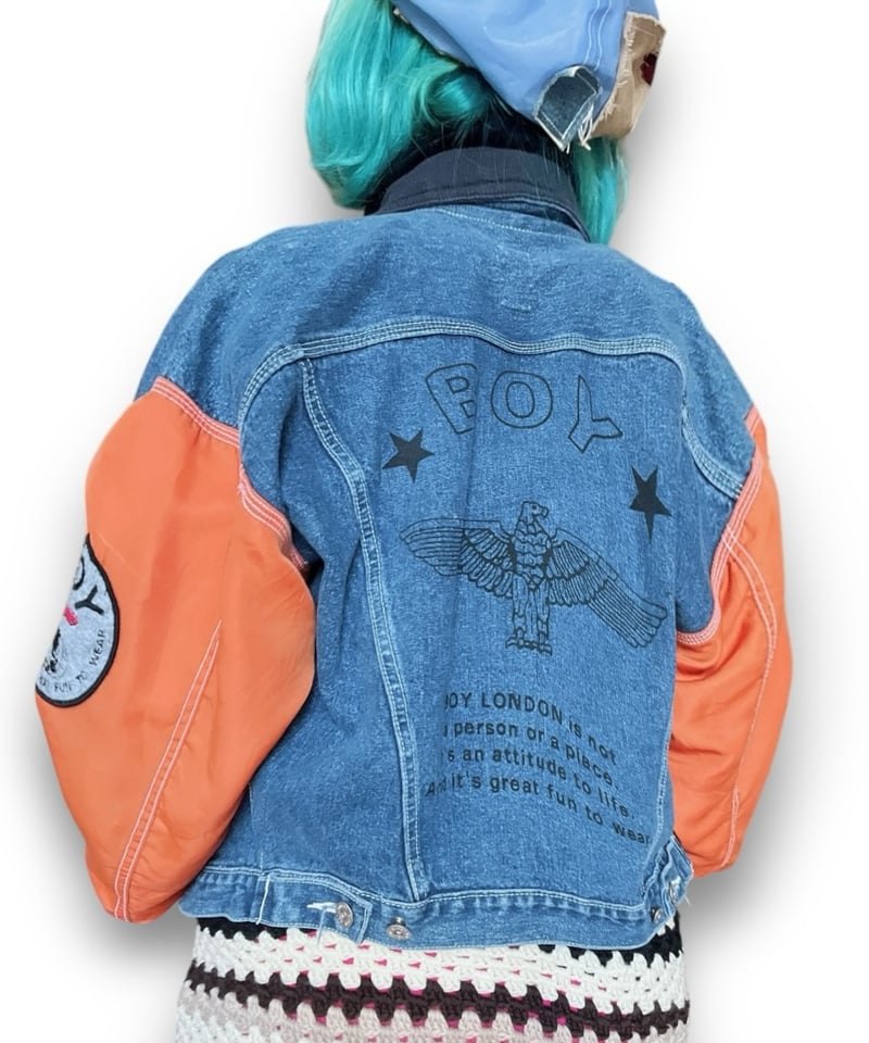 boy london 80s-90s ノースリーブのショートデニムジャケット vintage BOYLONDON denim jacket/3328 | 古着と雑貨パンダ
