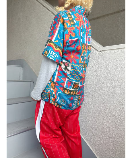 oriental design silk shirt/4459