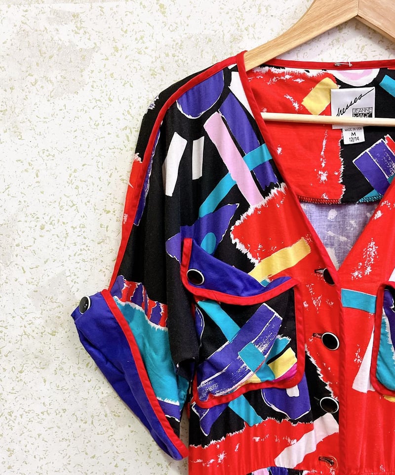 80's JEANNE MARC vintage dress/2185 | WARP webs