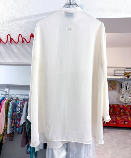 Natural off white sheer blouse/4532