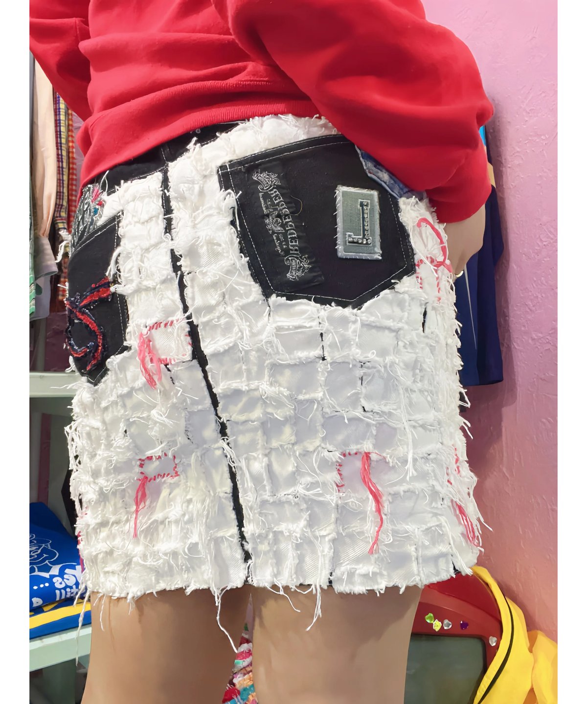 逆走(GYAKU‗SOU) ミニスカ&レッグウォーマーSET/white | 古着と雑貨パンダ