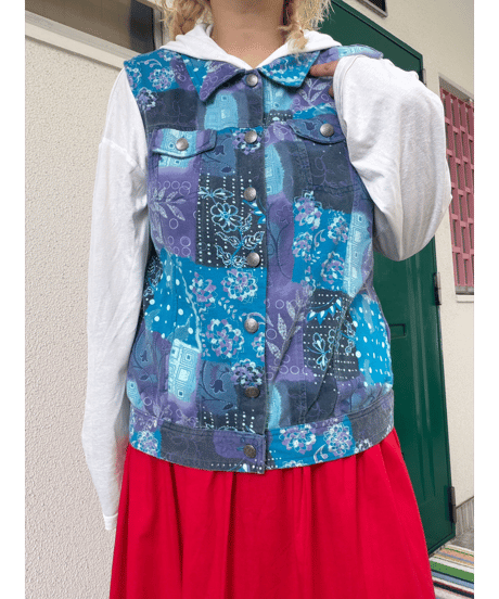 ethnic design vest/4569