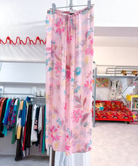 Botanical print sheer pants/4004