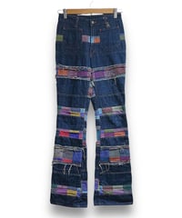 patchwork denim pants/3620