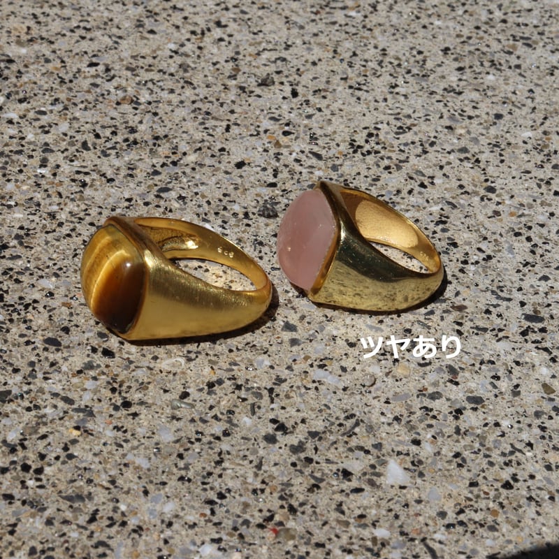 スクエア天然石リングGold ストーンリング(R370) | 天然石ジュエリー 