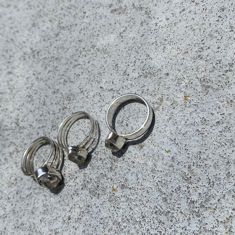 天然石リング　ハーキマーダイヤモンド　13mm シラー　高透明　SV925刻印 天然石リング ハーキマーダイヤモンド 13mm シラー 高透明 SV925刻印