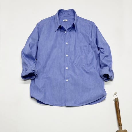 100/2 poplin Regular Collar Shirt / navy