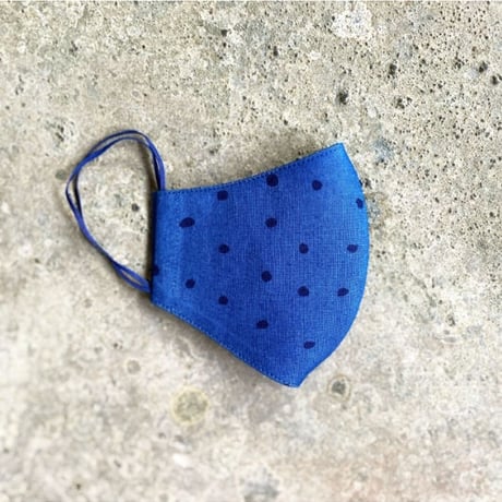 藍染手ぬぐいマスク - Tenuma - 帯水玉 2色反転