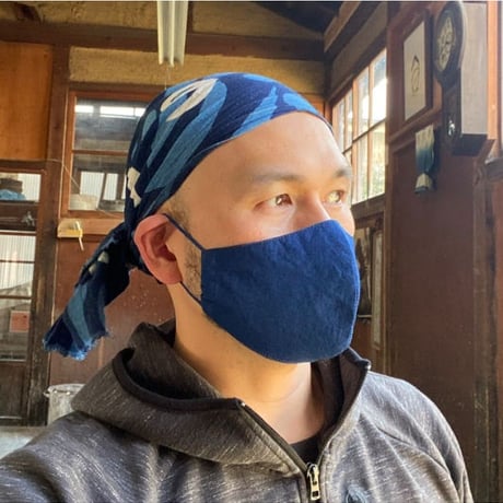 藍染手ぬぐいマスク - Tenuma - 中間色