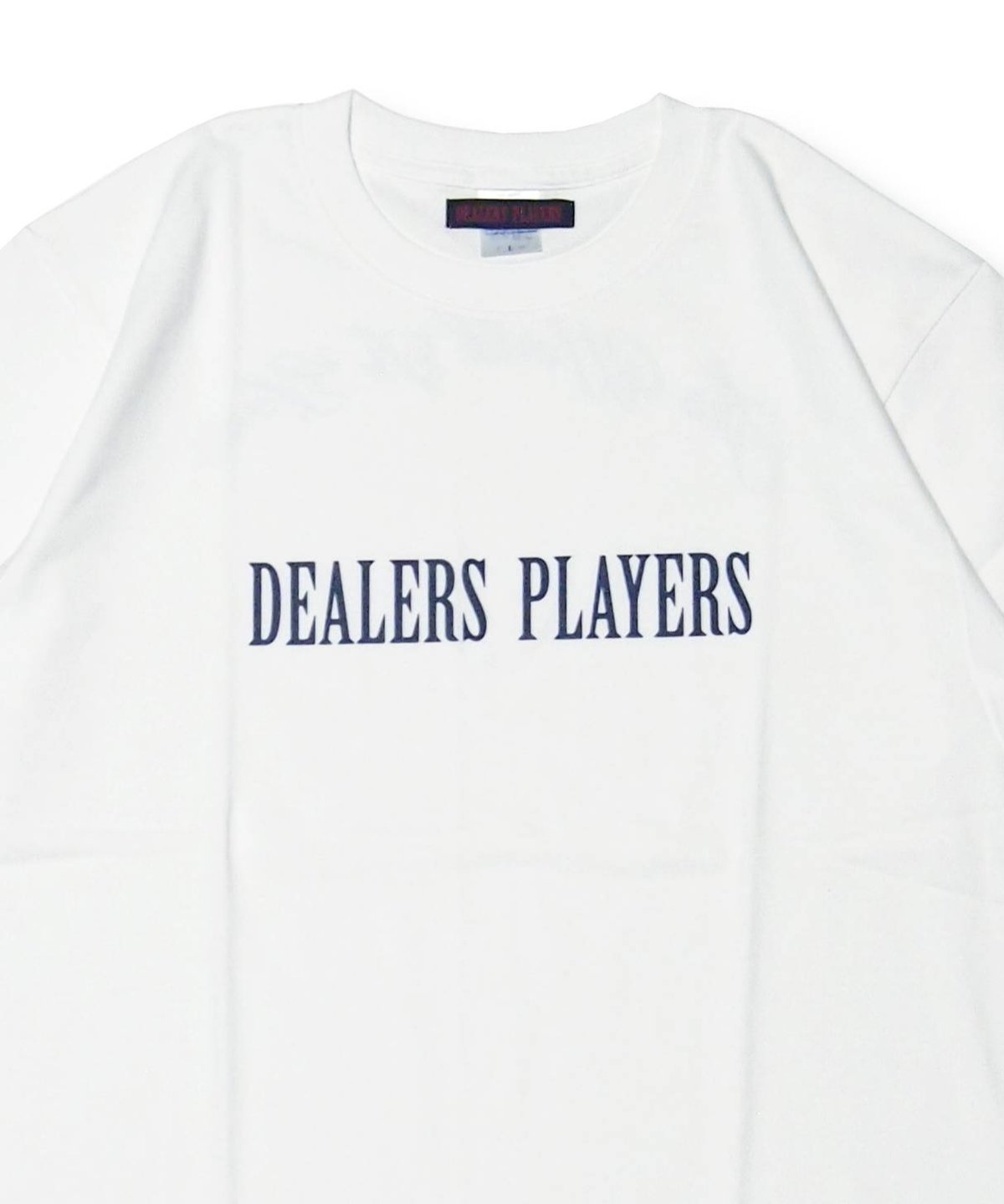 m*i様 PGS DEALERS PlayersロンT DEALERS PLAYERS/ Printed OG T-shirt (White×Navy