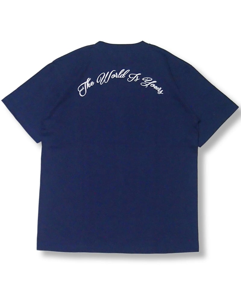 DEALERS PLAYERS/ Printed OG T-shirt (Navy×White