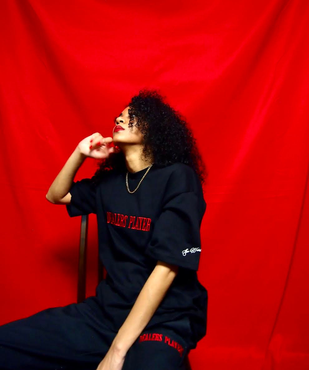 DEALERS PLAYERS/ Embroidered OG T-shirt (Black×