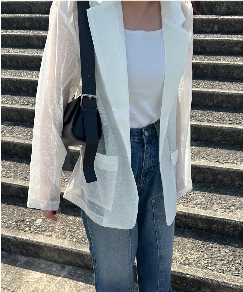 ジャケット・アウター [UN-SOPHIE] ORGANDY SHEER JACKET ジャケット・アウター [UN-SOPHIE] ORGANDY SHEER JACKET UN