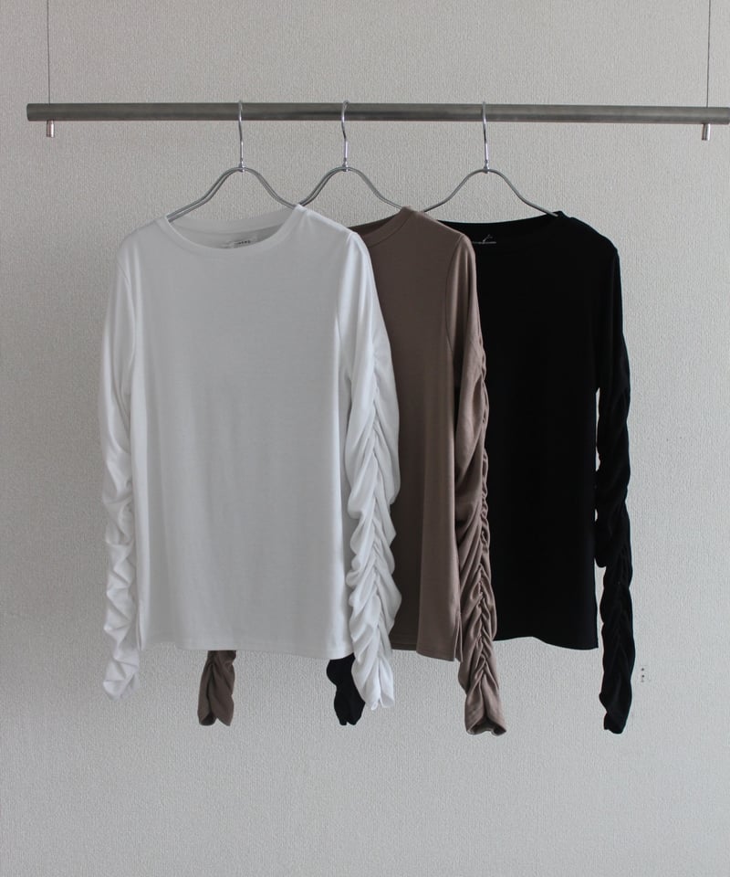 TYPESERVICE ♥ Side Shirring Button Top /追跡付 Shirring Sleeve Tops〈2401-661669〉 | AGAWD
