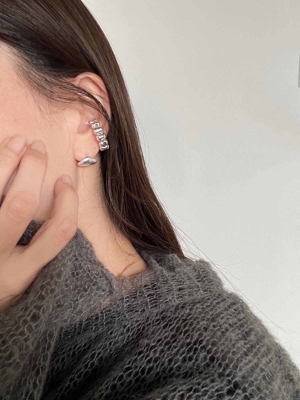 Losau ロサウ / Oblong earcuff オブロング フープイヤカフ(シルバー