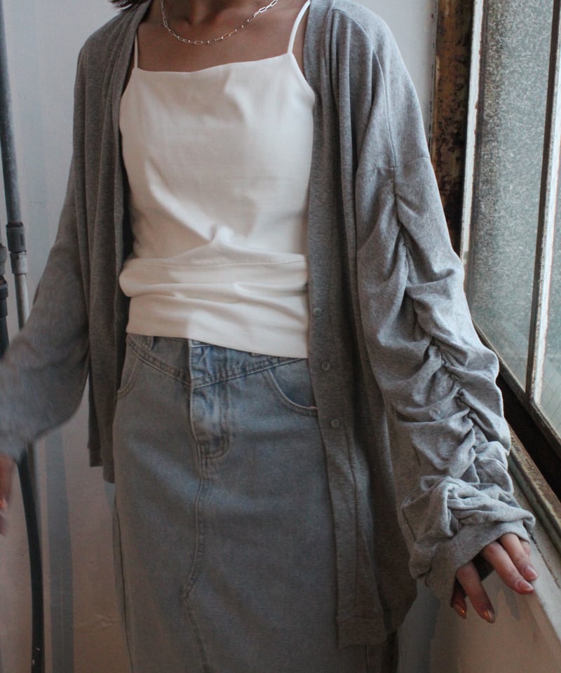 4/25発売】Shirring Sleeve Cardigan〈2401-881403〉 | 4/25発売】Shirring Sleeve Cardigan〈2401-881403〉 |