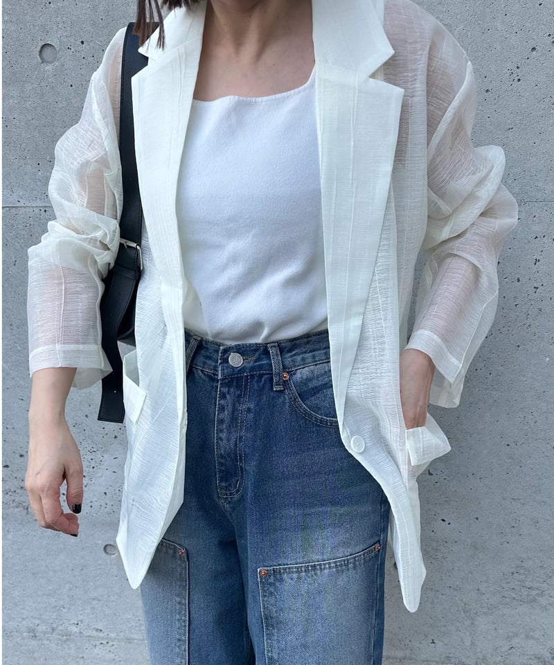 ジャケット・アウター [UN-SOPHIE] ORGANDY SHEER JACKET Outer - un-sophie