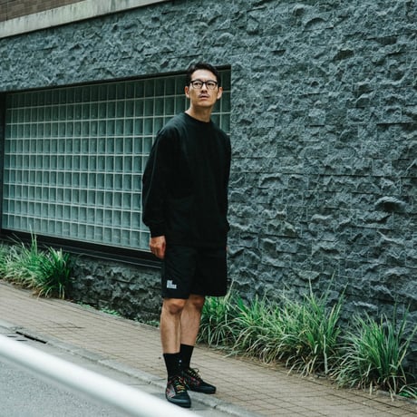EMBROIDERY LOGO L/S TEE【BLACK】