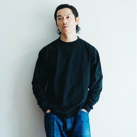 EMBROIDERY LOGO L/S TEE【BLACK】
