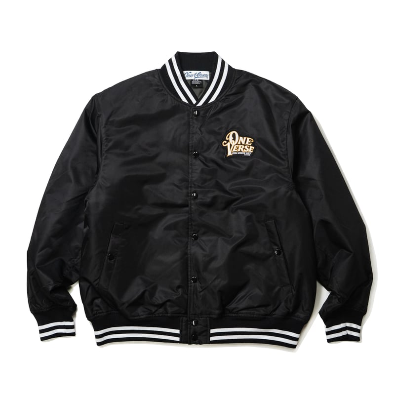 WAPPEN & EMBROIDERY NYLON STADIUM JKT 【BLACK】 |