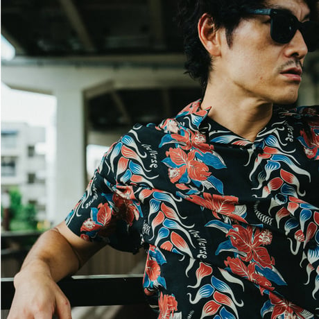 OV FLOWER STRIPED PATTERN S/S SHIRT