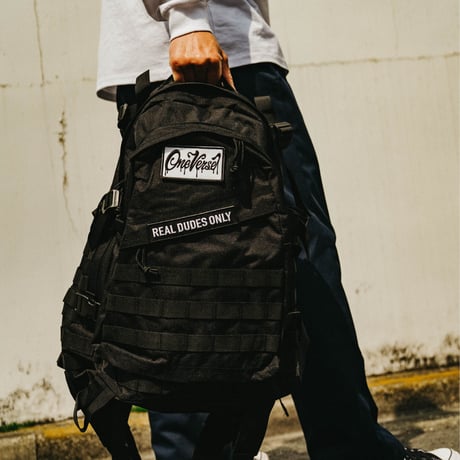 LOGO WAPPEN CANVAS MILITARY BAG【BLACK】