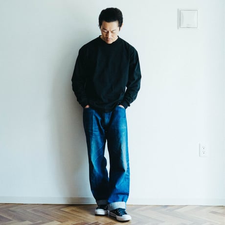 EMBROIDERY LOGO L/S TEE【BLACK】