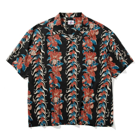 OV FLOWER STRIPED PATTERN S/S SHIRT