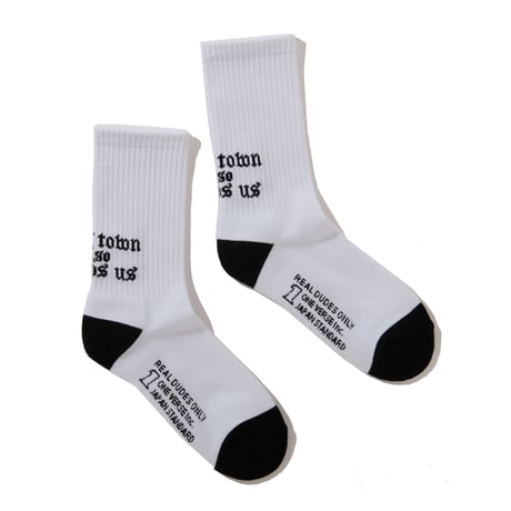 OLD ENGLISH PILE MIDDLE SOX【WHITE】