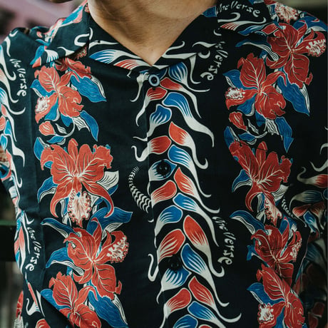 OV FLOWER STRIPED PATTERN S/S SHIRT