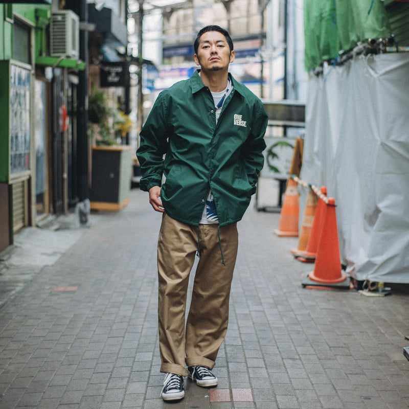 WING LOGO COACH JACKET【GREEN】 | One Verse