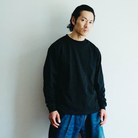 EMBROIDERY LOGO L/S TEE【BLACK】