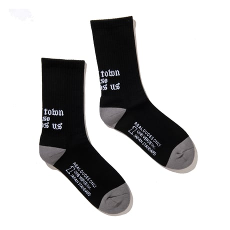 OLD ENGLISH PILE MIDDLE SOX【BLACK】